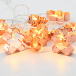 ACA LIGHTING CHRISTMAS XD10WW2A "METAL STRING LIGHTS" GINGERBREAD 10 LED STRING LIGHTS WITH BATTERIES (2xΑΑ) WARM WHITE IP20 135+30cm TRANSPARENT CABLE