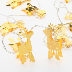 ACA LIGHTING CHRISTMAS XE10WW2A "METAL GOLD STRING LIGHTS" REINDEER 10 LED STRING LIGHTS WITH BATTERIES (2xΑΑ) WARM WHITE IP20 135+30cm TRANSPARENT CABLE