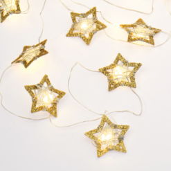 ACA LIGHTING CHRISTMAS XL20WW2A “DIAMOND & JEWELRY STRING LIGHTS STAR 20 LED STRING LIGHTS WITH BATTERIES (2xΑΑ) WARM WHITE IP20 190+30cm TRANSPARENT CABLE