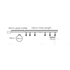 ACA LIGHTING CHRISTMAS XPPBALL10WW2A "PLASTIC BALLS", 10 LED STRING LIGHTS WITH BATTERIES (3xAA), WARM WHITE, PURPLE PLASTIC, IP20, 135+30cm TRANSPARENT LEAD CABLE - Image 3
