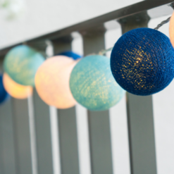 ACA LIGHTING CHRISTMAS XR20WW2A “WOVEN BALL FAIRY LIGHTS” BLUE & WHITE BALL 20 LED STRING LIGHTS WITH BATTERIES (2xΑΑ) WARM WHITE IP20 285+30cm TRANSPARENT CABLE