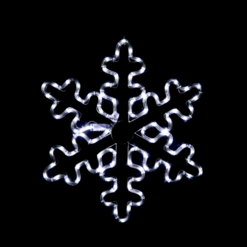 ACA LIGHTING CHRISTMAS XSNOWBLEDW56 "SNOWFLAKE", 96 LED MOTIF 4m 2-WIRE ROPE LIGHT, COOL WHITE, FLASH CONTROLLER, IP44, 56cm, 1.5m LEAD CABLE
