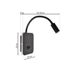 LED аплик с ключ и USB изход MILAGRO ML6352 BASE - Image 2
