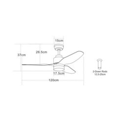 LED вентилатор ZAMBELIS LIGHTS 19130 CEILING FAN - Image 2