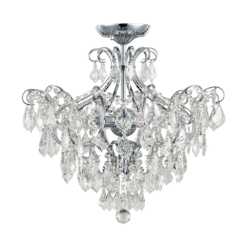 Полилей LUXERA 33304 GRANADA 6xE14/40W, CHROME/CLEAR CRYSTAL