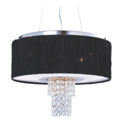 Пендел LUXERA 33501 PASHMINA 6xE14/40W, CHR/BLACK/CLEAR/OPAL
