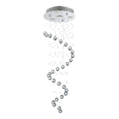 Полилей LUXERA 62410 COIL 4xGU10/50W, CHROME/CLEAR