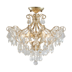 Плафон LUXERA 62439 GRANADA 6xE14/40W, GOLD/CLEAR CRYSTAL