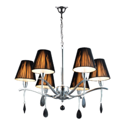 Полилей LUXERA 64325 OXFORD 6xE14/40W, CHROME/BLACK