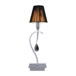 Лампион LUXERA 64326 OXFORD 1xE14/40W, CHROME/BLACK,TABLE