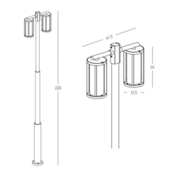 Парков стълб ZAMBELIS E339 OUTDOOR BOLLARD LAMP - Image 2