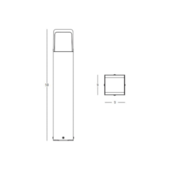 LED градински стълб ZAMBELIS E351 GARDEN BOLLARD LAMP - Image 2