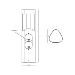 LED градински стълб с контакт ZAMBELIS E354 GARDEN BOLLARD LAMP - Image 2