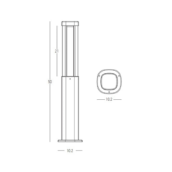 LED градински стълб ZAMBELIS E355 GARDEN BOLLARD LAMP - Image 2