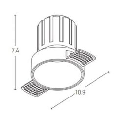 LED луна за вграждане ZAMBELIS LIGHTS S095-C TRIMLESS RECESSED DOWNLIGHT LAMP - Image 2