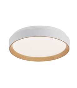 LED ПЛАФОН ЗА ТАВАН EMILIA R35 Ø380xH65 35W 3xCCT (3000K/4000K/6500K) 3325Lm МАТОВО БЯЛ+ДЪРВЕСЕН 2027880 VITO