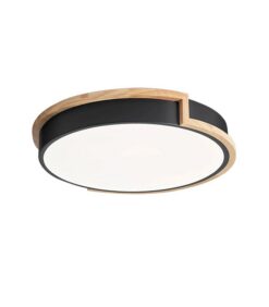 LED ПЛАФОН ЗА ТАВАН FINESSE R4-35 Ø400xH50 35W 3xCCT (3000K/4000K/6500K) 3150Lm МАТОВО ЧЕРЕН+ДЪРВЕСЕН 2027960 VITO