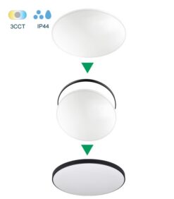 LED ПЛАФОН ЗА ТАВАН SATURN 18W 3xCCT (3000K/4000K/6500K) 1620lm φ250*H50 2RINGS 2027011 VITO