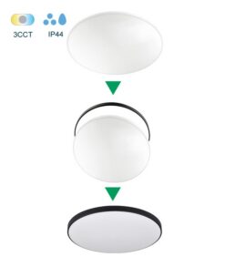 LED ПЛАФОН ЗА ТАВАН SATURN 32W 3xCCT (3000K/4000K/6500K) 2880lm φ380*H60 2RINGS 2027031 VITO