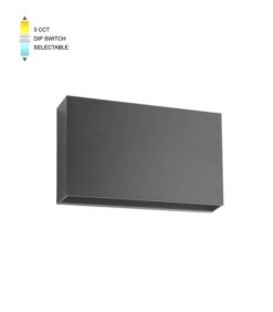 LED ФАСАДЕН АПЛИК ADRIA-UD1 12W 732/804/780Lm 3xCCT IP65 125x200x39 АНТРАЦИТ 3230501 VITO