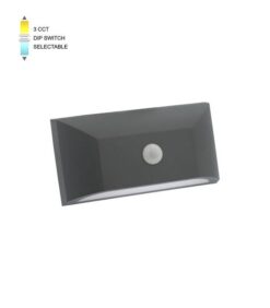 LED ФАСАДЕН АПЛИК С PIR СЕНЗОР ADRIA-W1S 6W 288/306/294Lm 3xCCT IP65 113x220x58 АНТРАЦИТ 3230491 VITO