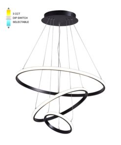 LED ВИСЯЩ ОСВЕТИТЕЛING FIXTURE TRIO-1 φ200+400+600 56W 3xCCT-DIP КЛЮЧ ЧЕРЕН 2026350 VITO