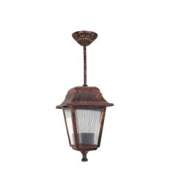 ГРАДИНСКИ ВИСЯЩ ФЕНЕР BERGAMO-H E27 ЧЕРЕН ЦВЯТ IP44 ПЛАСТМАСОВ 160x160x460mm АНТИК 3241910 VITO