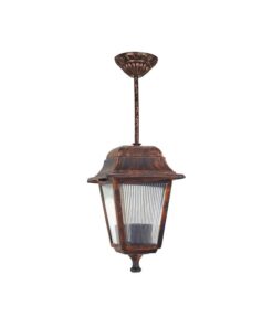 ГРАДИНСКИ ВИСЯЩ ФЕНЕР BERGAMO-H E27 ЧЕРЕН ЦВЯТ IP44 ПЛАСТМАСОВ 160x160x460mm АНТИК 3241910 VITO