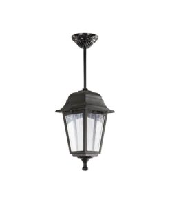 ГРАДИНСКИ ВИСЯЩ ФЕНЕР BERGAMO-H E27 ЧЕРЕН ЦВЯТ IP44 ПЛАСТМАСОВ 160x160x460mm ЧЕРЕН ЦВЯТ 3241870 VITO