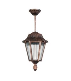 ГРАДИНСКИ ВИСЯЩ ФЕНЕР VERONA-H E27 ЧЕРЕН ЦВЯТ IP44 ПЛАСТМАСОВ 240x240x500mm АНТИК 3242110 VITO