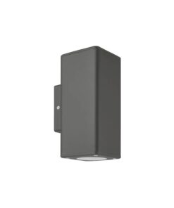 ФАСАДЕН АПЛИК ADRIA SQ2 GU10 ДВУПОСОЧНO ОСВЕТЯВАНЕ 76x186x99mm IP54 ПЛАСТМАСА ЦВЯТ АНТРАЦИТ 3230610 VITO