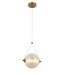 SPLENDOR LED PENDANT 6W 3000K, BRASS+COGNAC GLASS