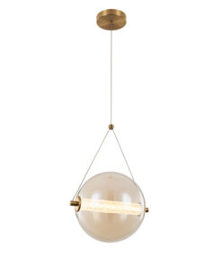 SPLENDOR LED PENDANT 9W 3000K, BRASS+COGNAC GLASS