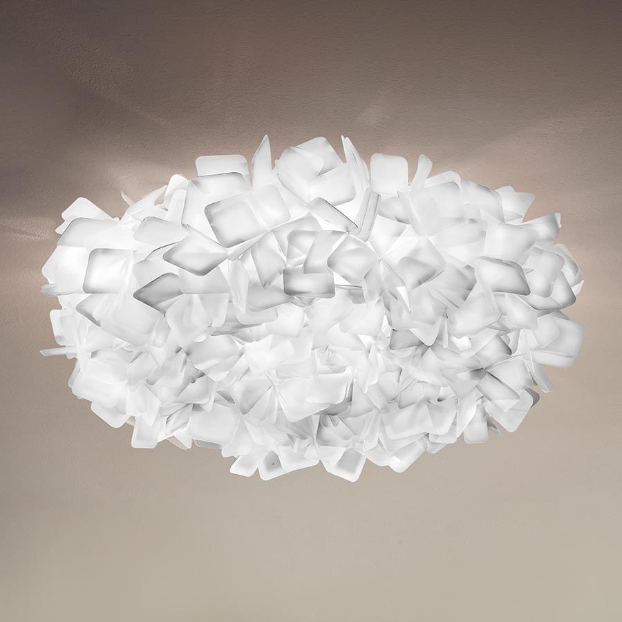 Плафон SLAMP CLIZIA бял над маса в трапезария