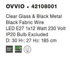 Пендел Nova Luce OVVIO 42108001 черен детайл 3