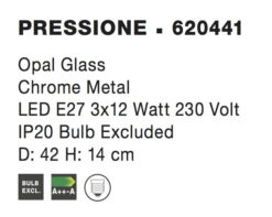 Плафониера Nova Luce PRESSIONE 620441 бял детайл 3