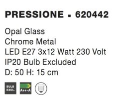 Плафониера Nova Luce PRESSIONE 620442 бял детайл 4