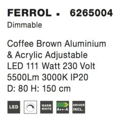Полилей Nova Luce FERROL 6265004 кафяв детайл 4