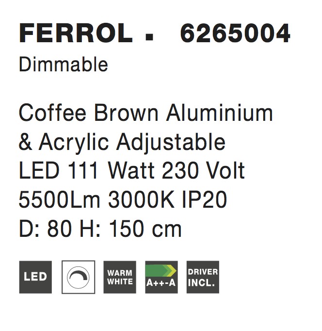 Полилей Nova Luce FERROL 6265004 кафяв детайл 4