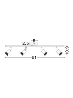 Спот Nova Luce BASE 661004 бял детайл 2