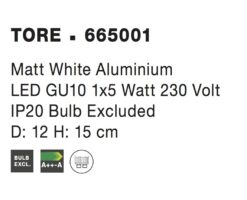 Спот Nova Luce TORE 665001 бял детайл 5
