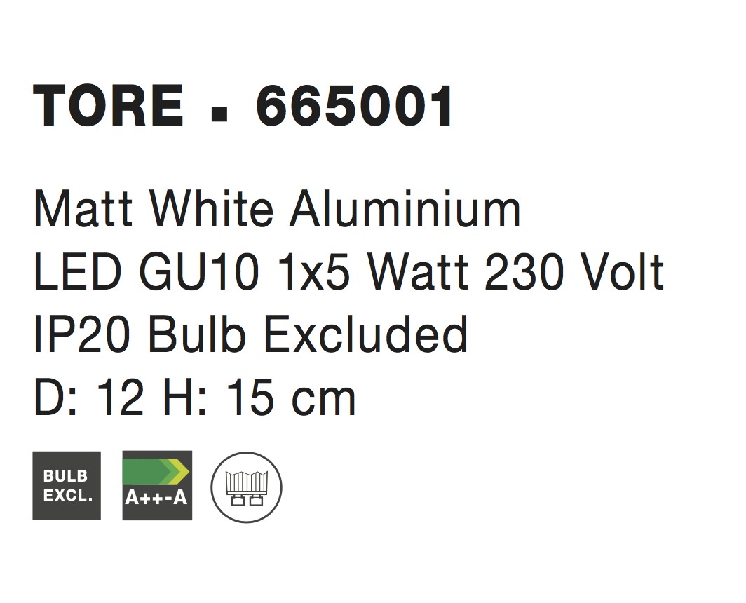 Спот Nova Luce TORE 665001 бял детайл 5