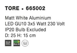 Спот Nova Luce TORE 665002 бял детайл 3