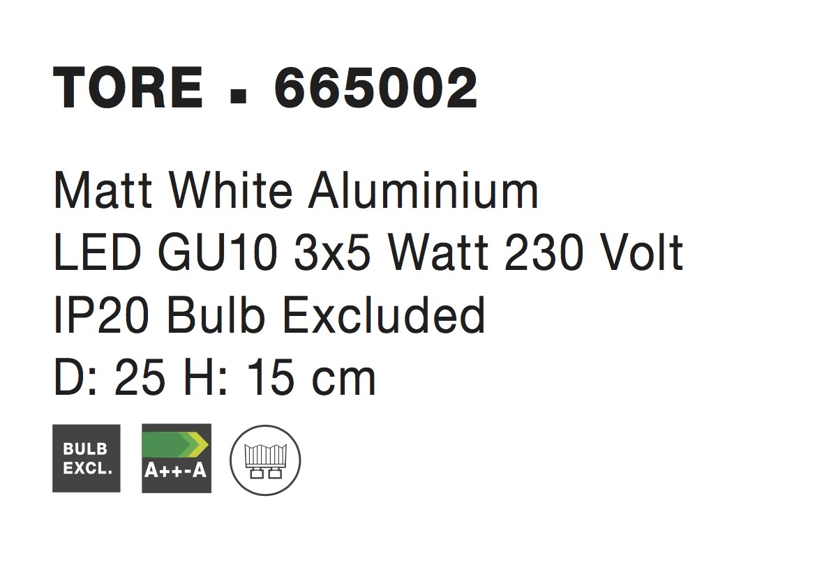 Спот Nova Luce TORE 665002 бял детайл 3