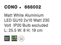 Спот Nova Luce CONO 668002 бял детайл 3