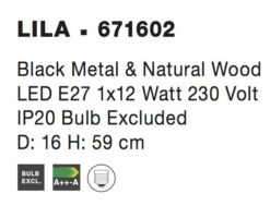 Настолна лампа Nova Luce LILA 671602 черен детайл 3