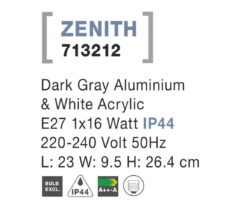 Фасаден аплик Nova Luce ZENITH 713212 бял детайл 5