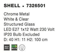 Полилей Nova Luce SHELL 7326501 бял детайл 5