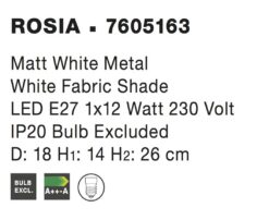 Настолна лампа Nova Luce ROSIA 7605163 бял детайл 3