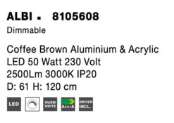 Полилей Nova Luce ALBI 8105608 кафяв детайл 5